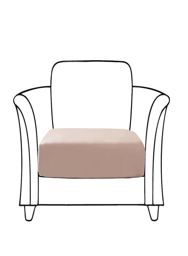 MIDODO Waterproof PU Leather Couch Cushion Cover 1pc Stretch Sofa Slipcovers Furniture Protector with Elastic Suitable for Armchair, Loveseat,3&4 Seater Sofa (1, Khaki) - Image 2